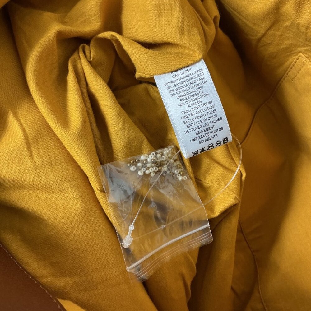 Anthropologie Aimee Gold Yellow Floral Embroidered Beaded Tote Bag NWOT - Picture 8 of 8